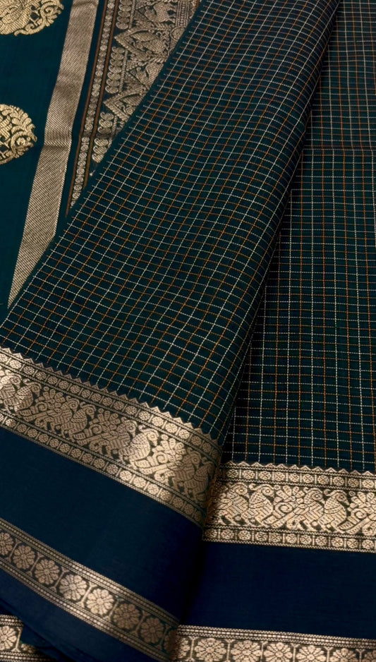 Emerald Kanchi Cotton Silk Saree